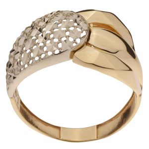 تصویر اصلی انگشتر طلا کم اجرت 18 عیار زنانه گلدم مدل دو رنگ R341040