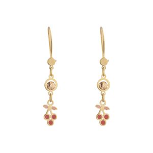 تصویر اصلی گوشواره آویز طلا 18 عیار زنانه گلدم مدل گوی البرناردو و گیلاس E-3070090