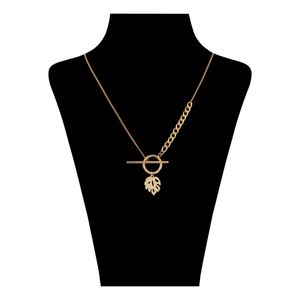 گردنبند طلا کم اجرت 18 عیار زنانه گلدم مدل برگ PE-39002