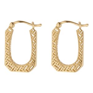 گوشواره طلا کم اجرت 18 عیار زنانه گلدم مدل مستعطیلE-2311013