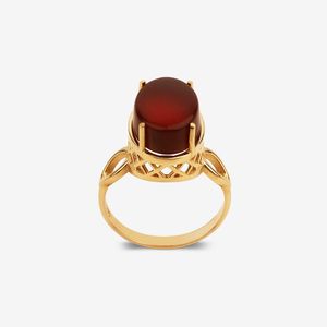 انگشتر طلا کم اجرت 18 عیار زنانه گلدم مدل عقیق R344008