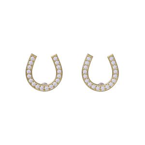 گوشواره میخی طلا 18 عیار زنانه گلدم مدل نعلE211010