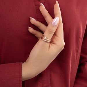 تصویر اصلی انگشتر طلا کم اجرت 18 عیار زنانه گلدم مدل مات و براقR-3311005