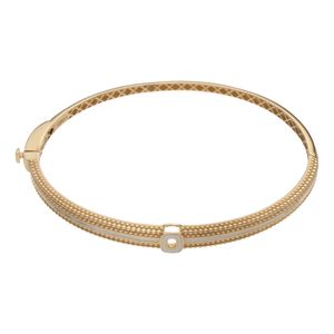 بنگل طلا 18 عیار زنانه گلدم مدل مربع میناB-3070007