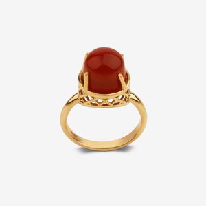 انگشتر طلا کم اجرت 18 عیار زنانه گلدم مدل عقیقR344006