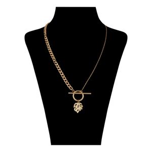 گردنبند طلا کم اجرت 18 عیار زنانه گلدم مدل برگ PE-39006